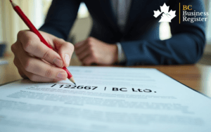 Business owner reviewing incorporation options for a named vs numbered company in BC.
